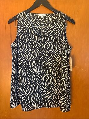 Nine West Black & White Printed Sleeveless Camisole NWT